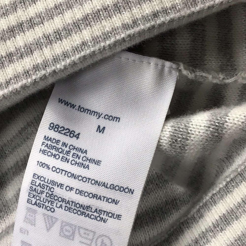 Tommy Hilfiger white & gray striped vneck sweater - Picture 4 of 4